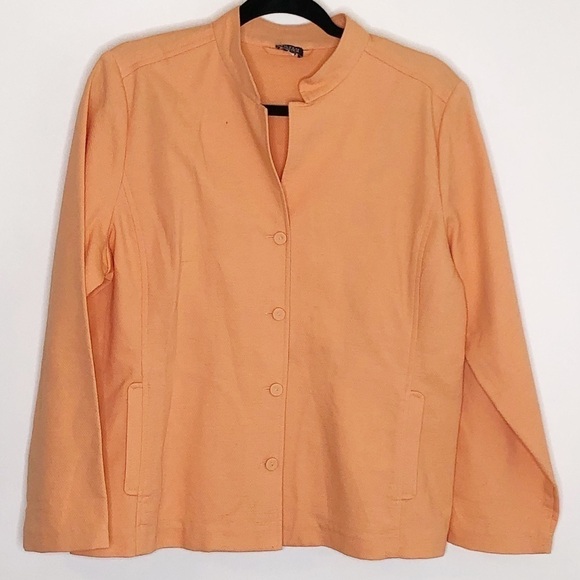 Eileen Fisher Peach Button Up Jacket - Picture 1 of 8
